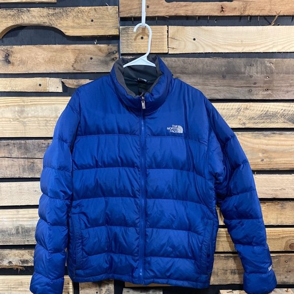 USA outlet North Face Mens Large Blue Nuptse Puffer Jacket Goose